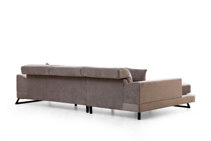 Atelier Del Sofa Sofá Esquinero Frido Left (Chl+3R) Gris Claro 304 cm x 190 cm Comodidad y Estilo Industrial